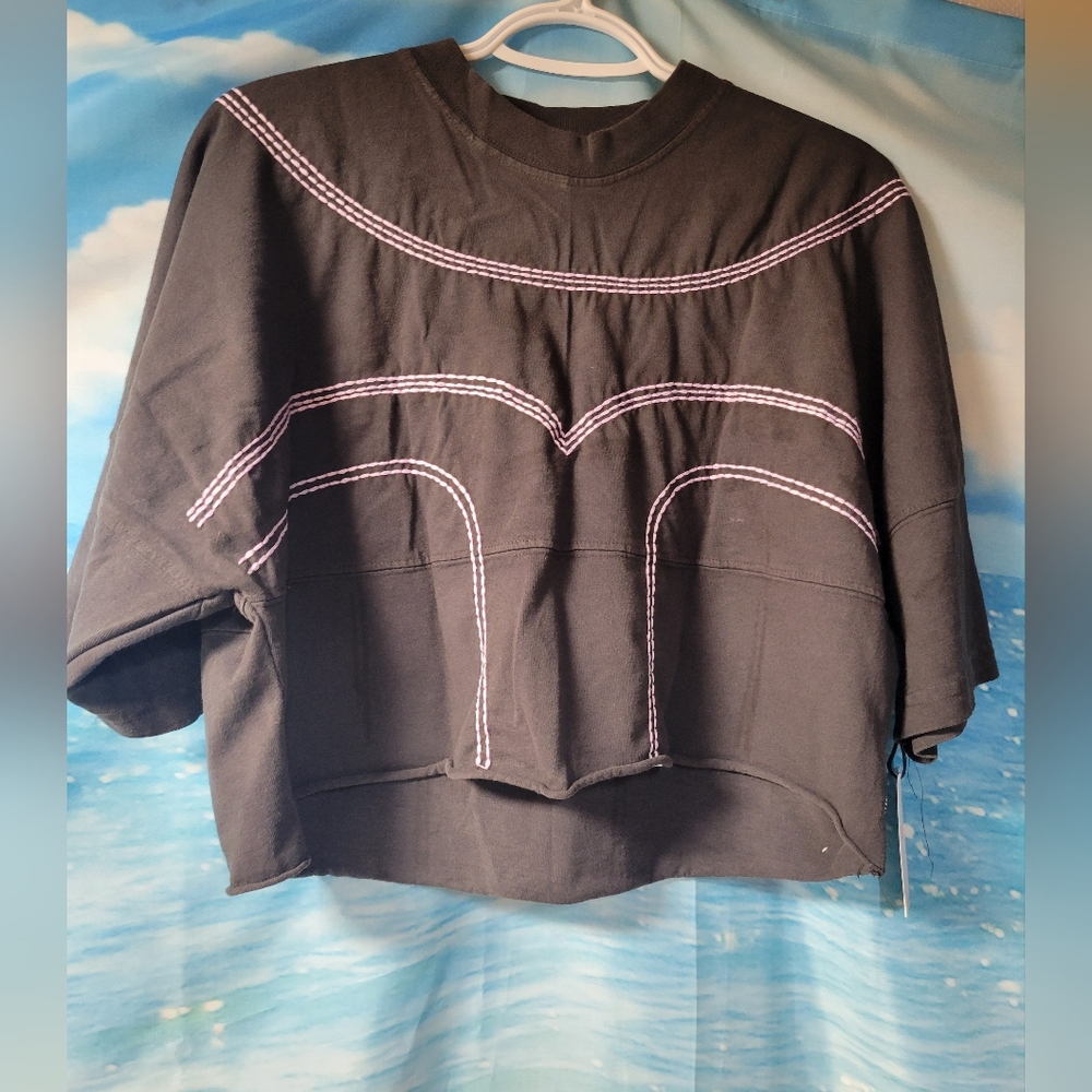 SPIRIT JERSEY NWT CROPPED WOMEN'S TSHIRT NEW YORK COCKTAIL LOUNGE size small